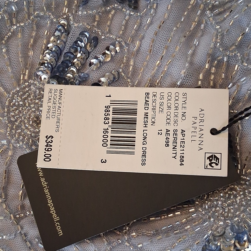 NWT! Adriana Papell One Shoulder Trumpet Gown Size 12 - Picture 7 of 12
